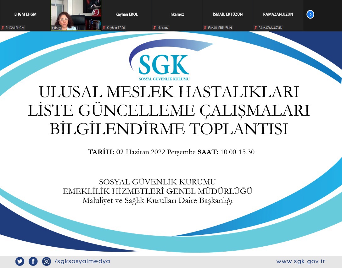 Ulusal Meslek Hastalıkları Liste  Güncelleme Çalışmaları Bilgilendirme Toplantısı